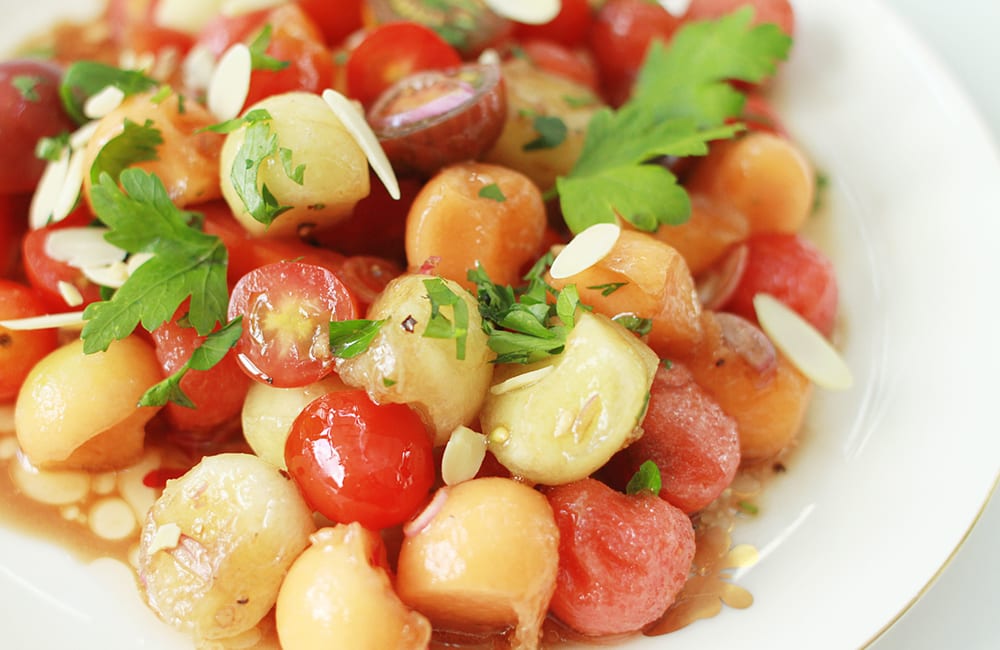 Tomato & Melon Salad (สลัดมะเขือเทศและเมลอน)