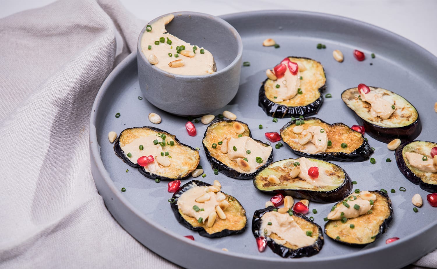 Fried Eggplant with Miso Cream Cheese Topping (มะเขือม่วงทอดหน้าครีมชี