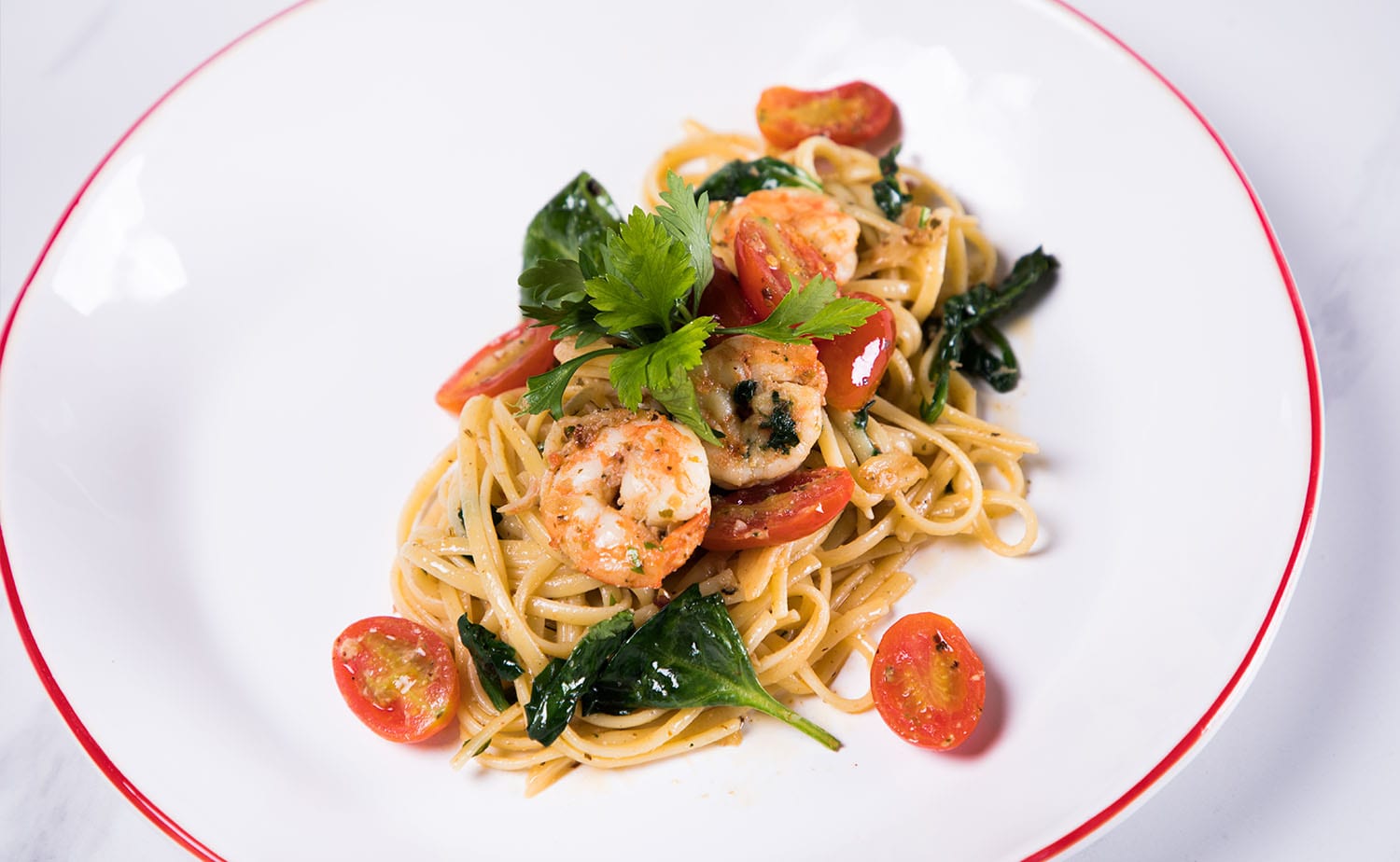 LemonGarlic Shrimp Linguine (ลินกวินีกุ้งกระเทียม)