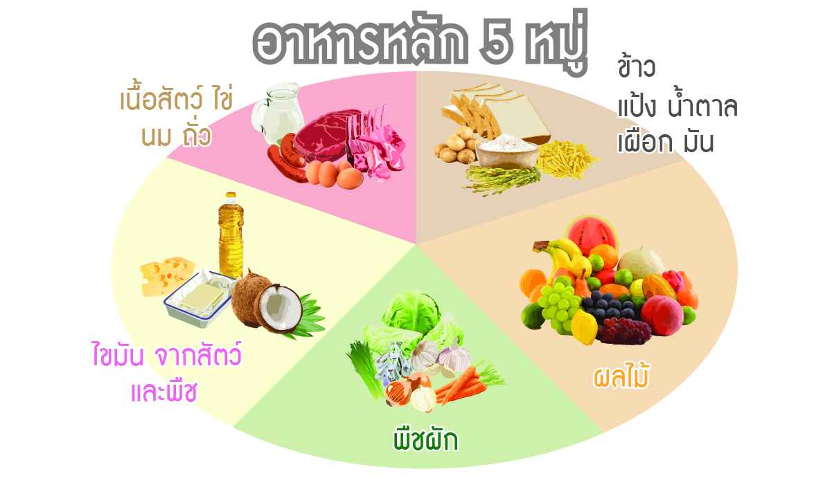 อาหาร 5 หมู่ ภาษาอังกฤษ