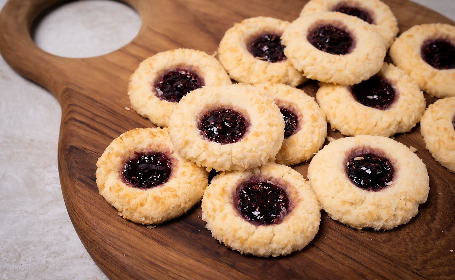 Coconut Jam Drop Cookies (คุกกี้มะพร้าวไส้แยม)