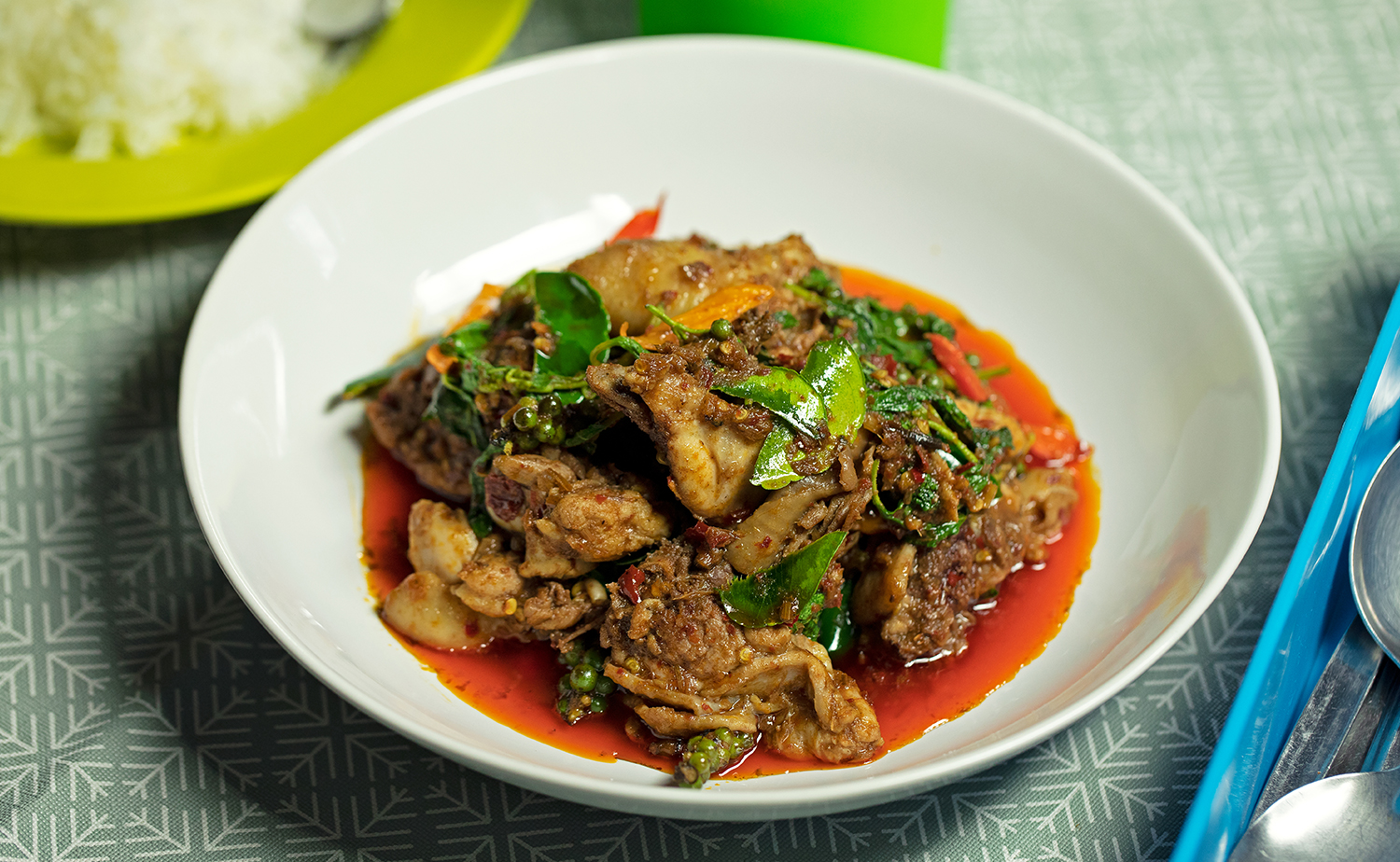 Stir-fried Chicken Thigh with Red Curry (ไก่ผัดพริกแกง)
