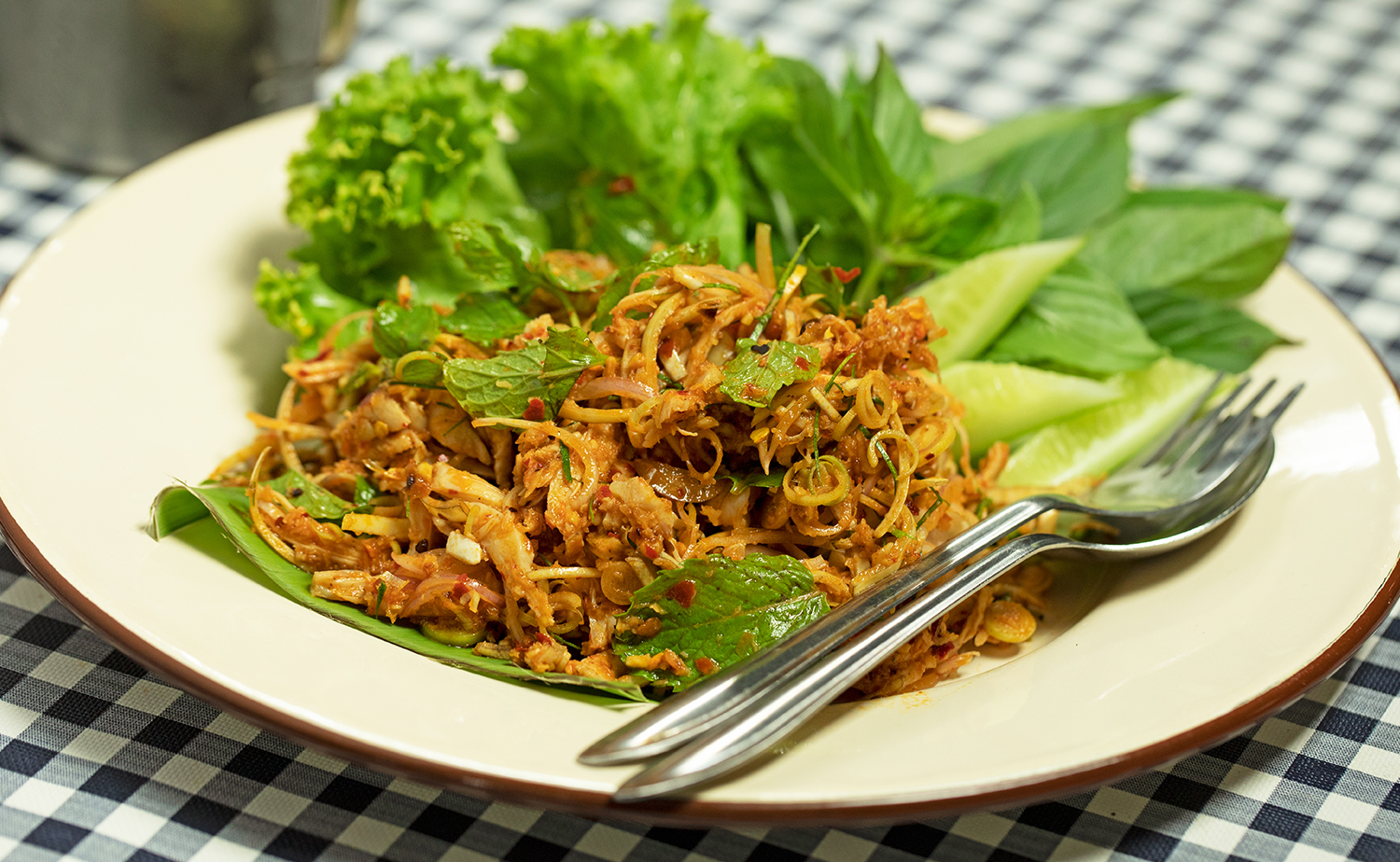 Banana Blossom and Chicken Spicy Salad (ยำไก่ใส่หัวปลี)