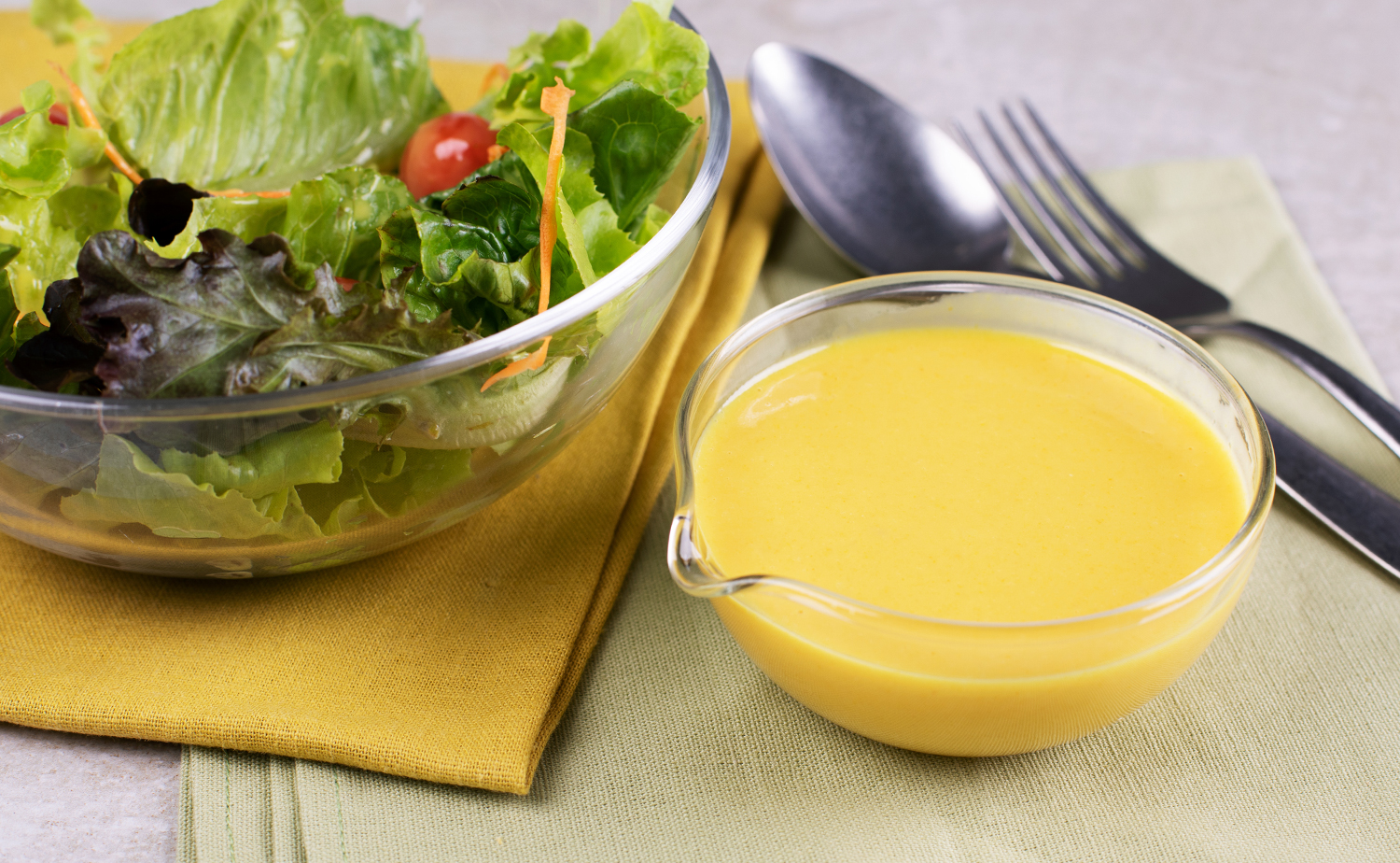 Healthy Creamy Honey Mustard Dressing (น้ำสลัดครีมฮันนีมัสตาร์ด)