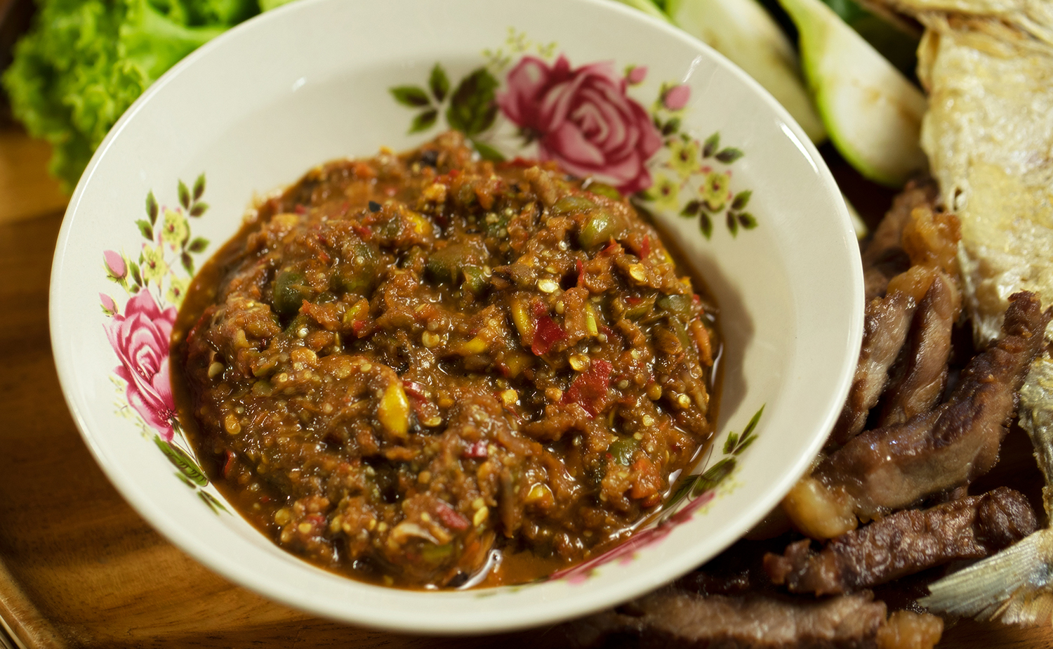 Maengda Chilli Paste with Eggplant (น้ำพริกมะเขือพวงแมงดา)