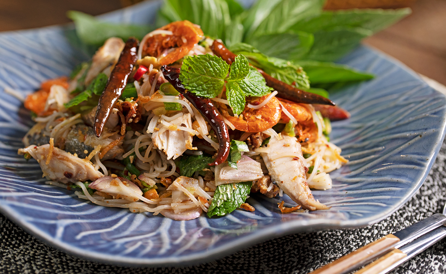 Spicy Rice Vermicelli Salad (ยำขนมจีน)