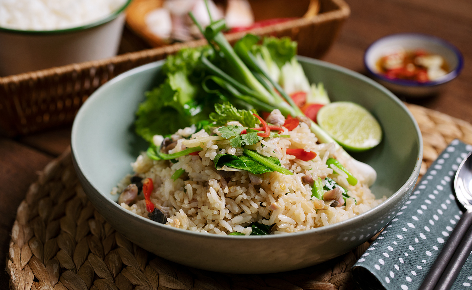 Salted Fish and Chinese Broccoli Fried Rice (ข้าวผัดคะน้าปลาเค็ม)