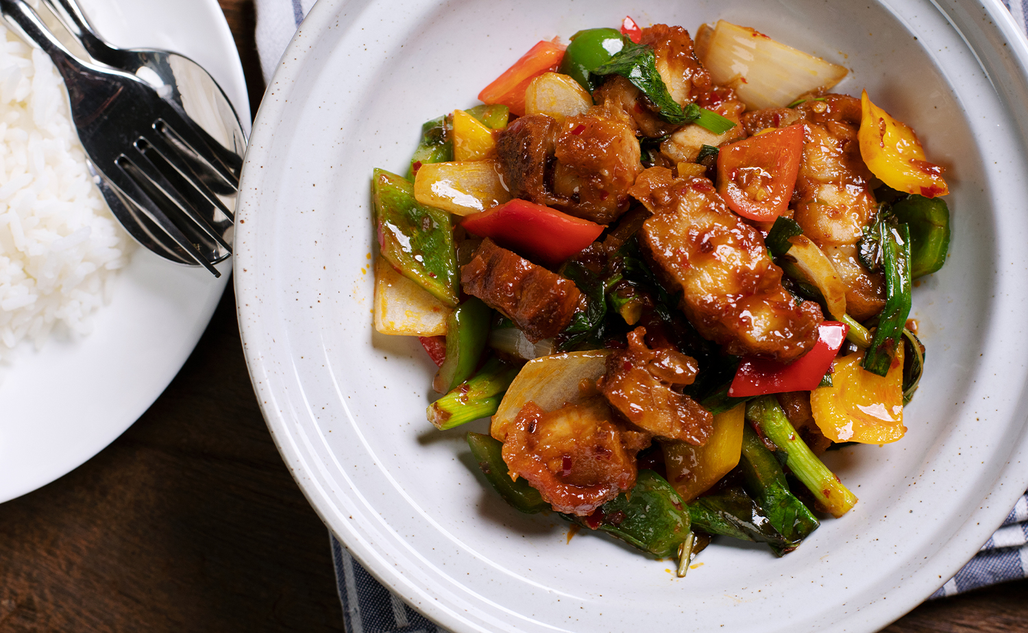 Crispy Pork Belly in Thai Chilli Jam (หมูกรอบผัดน้ำพริกเผา)