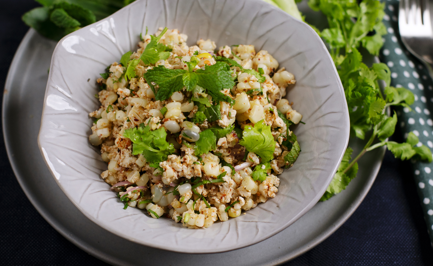 Waxy Corn Larb (ลาบข้าวโพด)