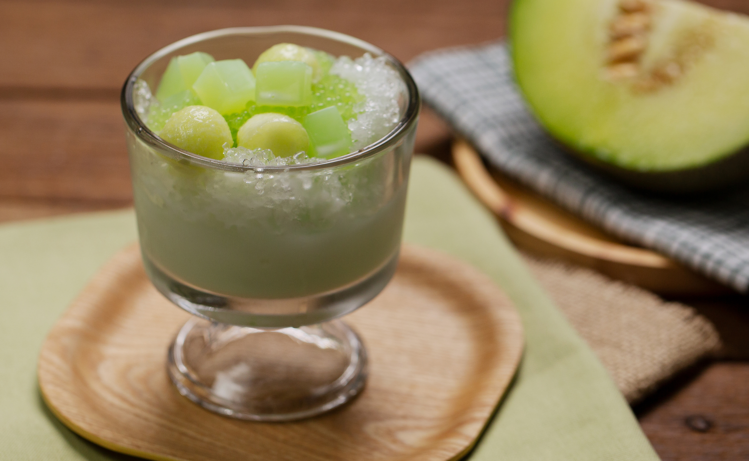 Melon Coconut Gel with Sago (สาคูวุ้นมะพร้าวเมลอน)