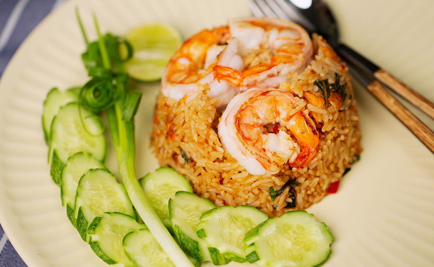 Sweet Basil & Prawn Fat Fried Rice (ข้าวผัดมันกุ้งโหระพา)