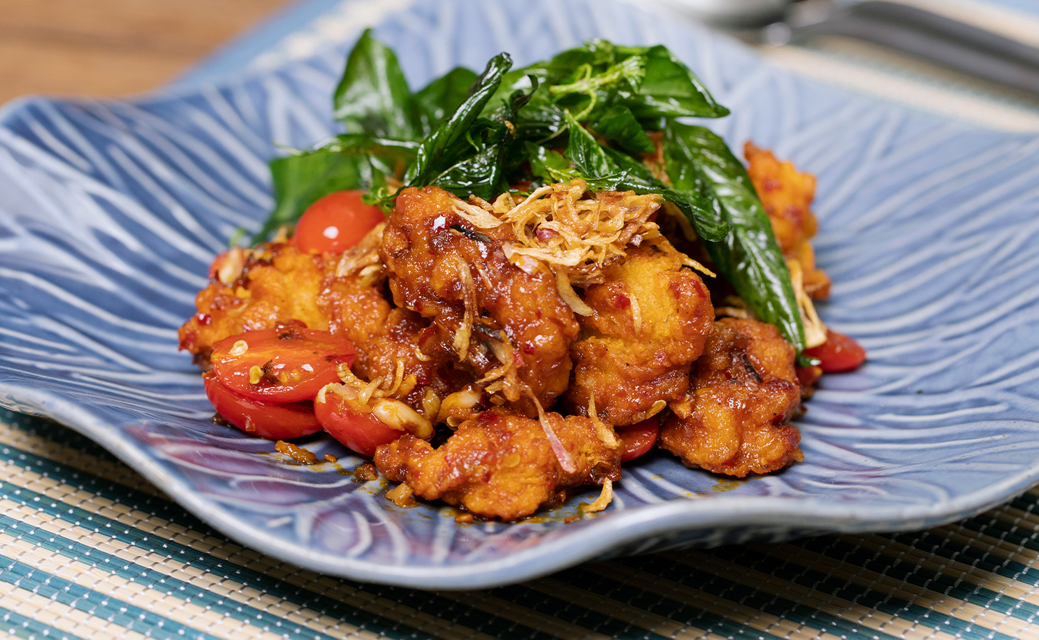 Popcorn Chicken in Thai Chilli Sauce (ไก่ป๊อปผัดน้ำพริกเผา)