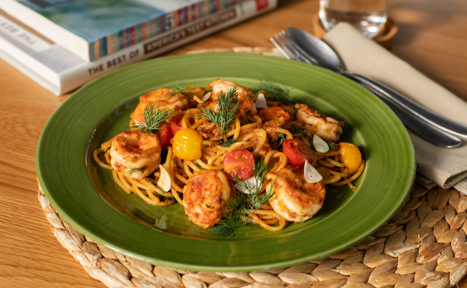 Red Pesto Prawn Spaghetti (สปาเก็ตตี้กุ้งผัดเพสโต้แดง)