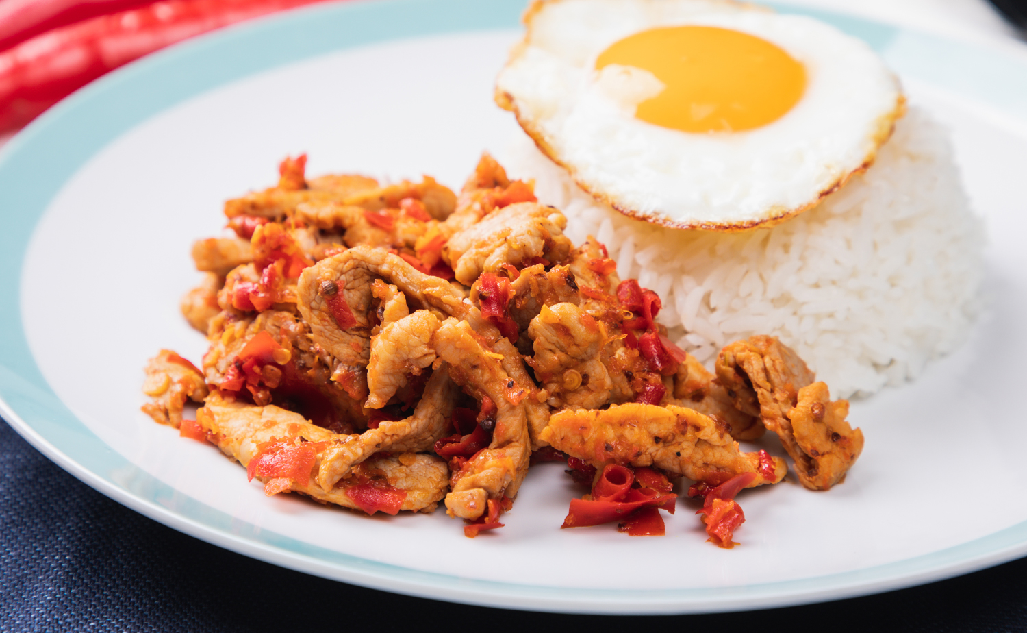 Stir fry pork with Thai herb (ผัดหมูโลด)