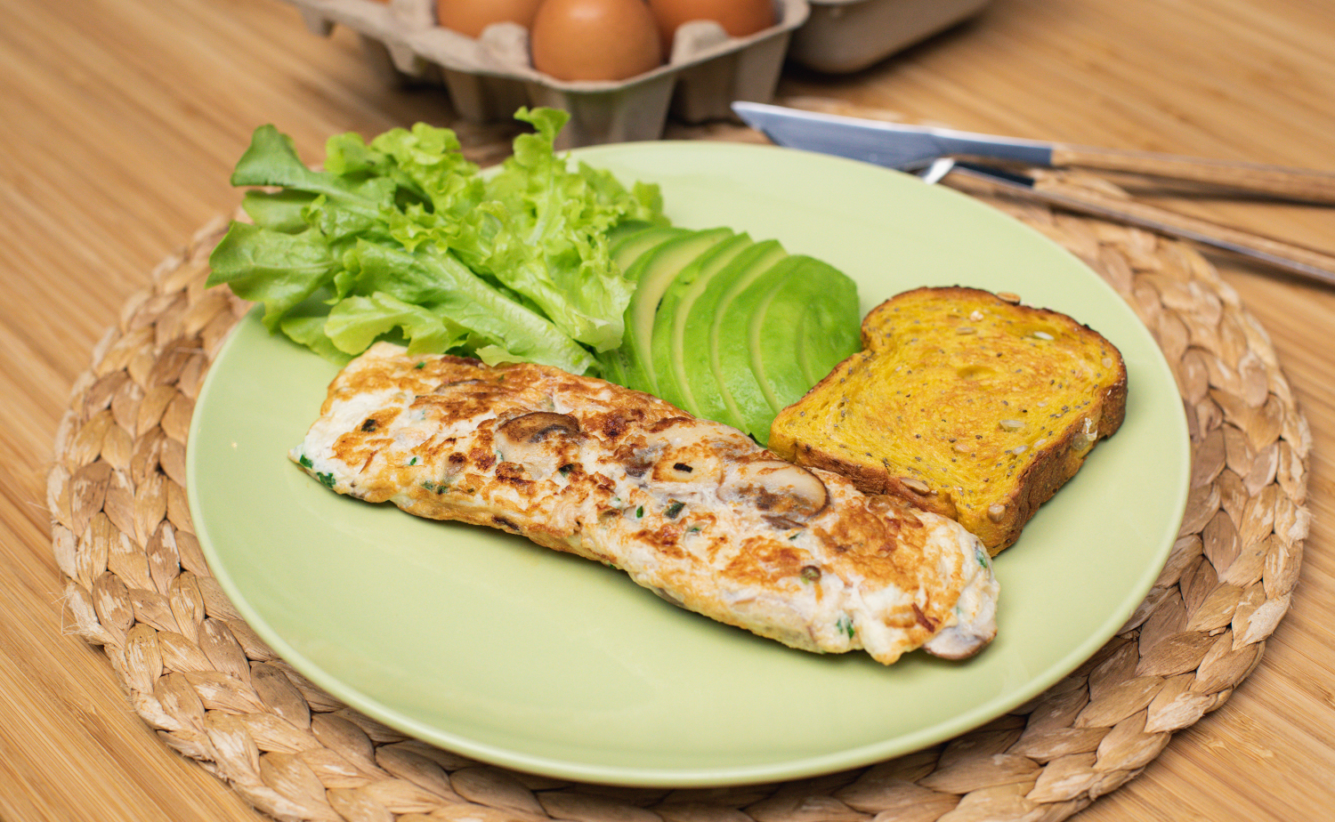 Parmesan Egg White Omelet (ออมเล็ตไข่ขาวชีสพาร์มิซาน)