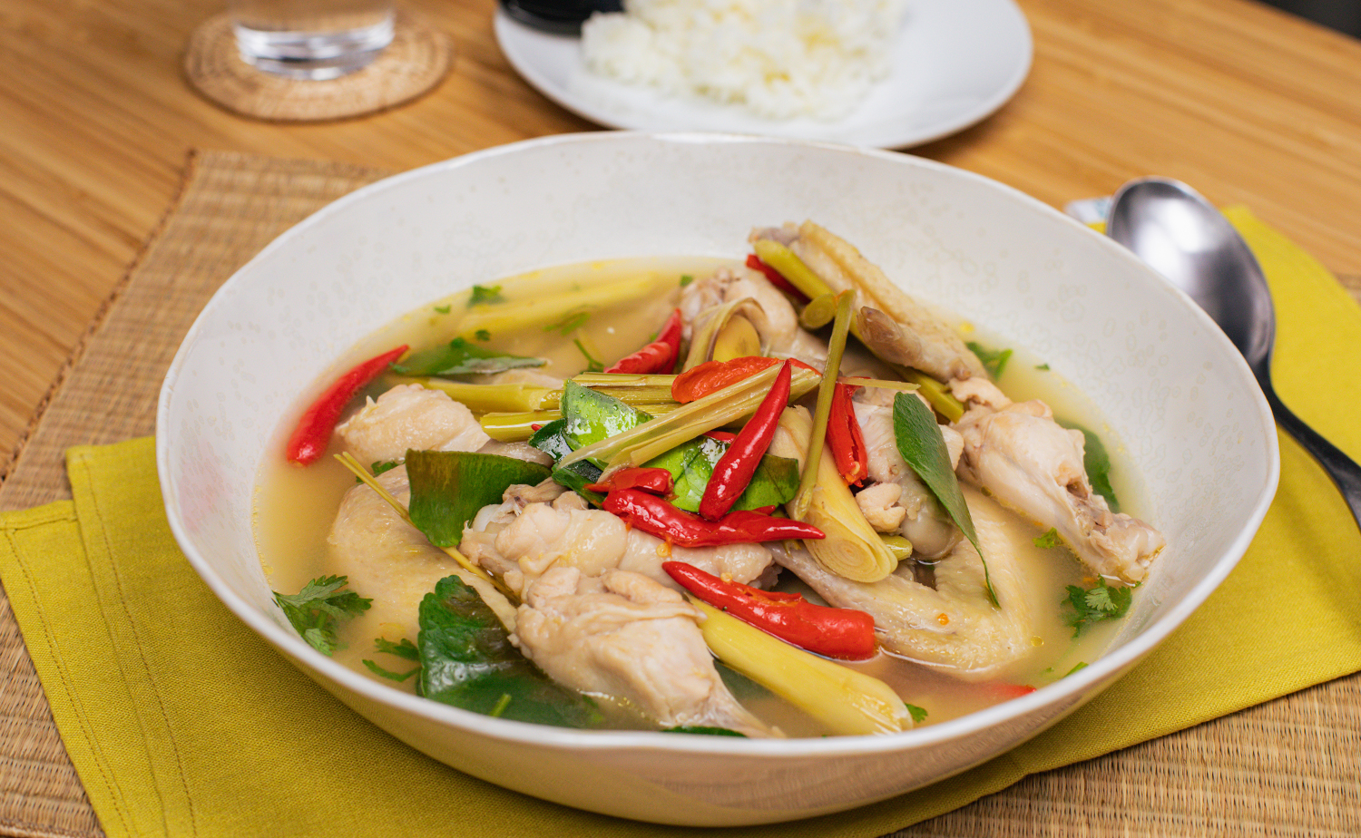 Tom Yum Chicken Wings Broth (ปีกไก่ต้มยำมะพร้าวอ่อน)