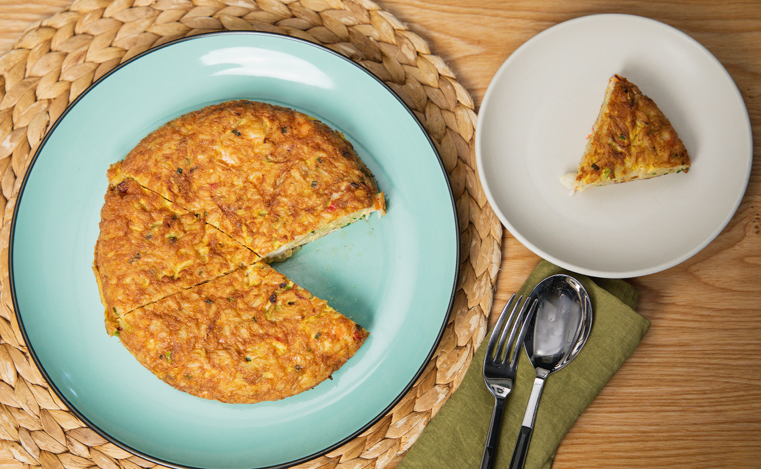 Crispy Rice Omelet Supreme (ไข่พระอาทิตย์ทรงเครื่อง)