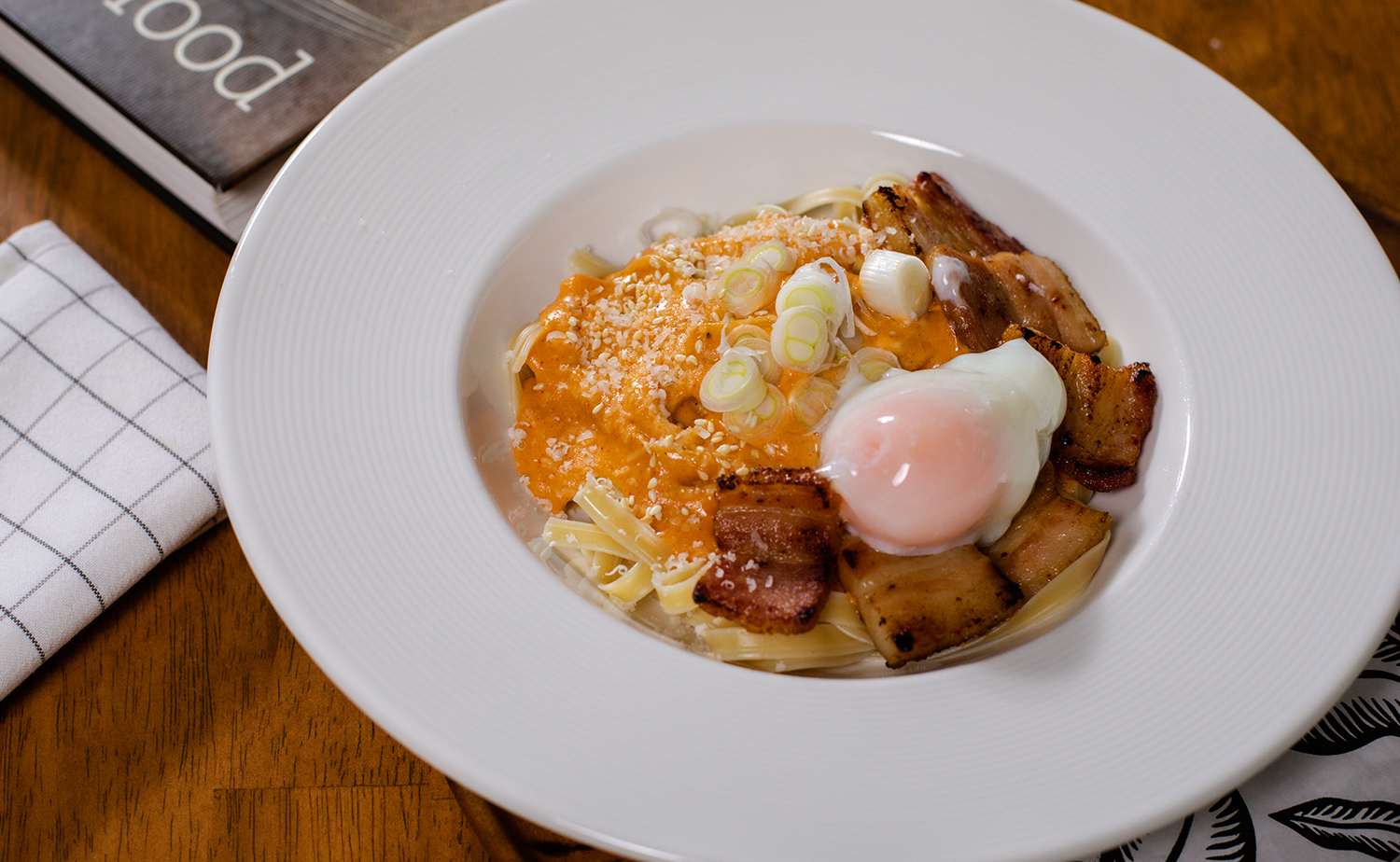 Korean Alfredo Fettuccine (โคเรียนอัลเฟรโด้เฟตตูชินี)