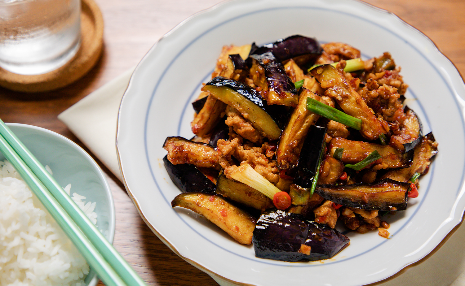 Stir-fried Eggplant in Szechuan Sauce (มะเขือม่วงผัดซอสเสฉวน)