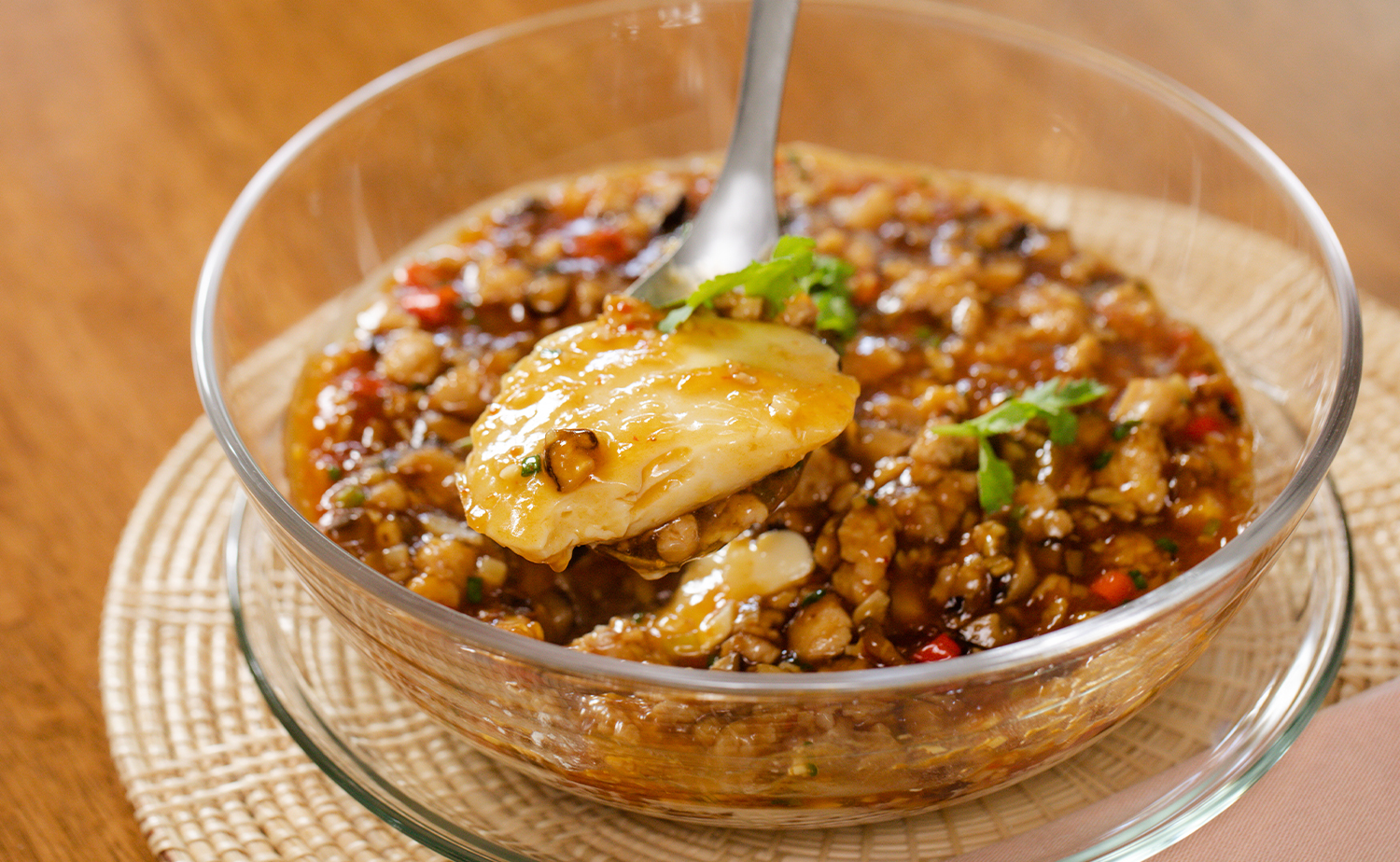 Mapo Steamed Tofu (เต้าหู้ไข่ซอสเสฉวน)