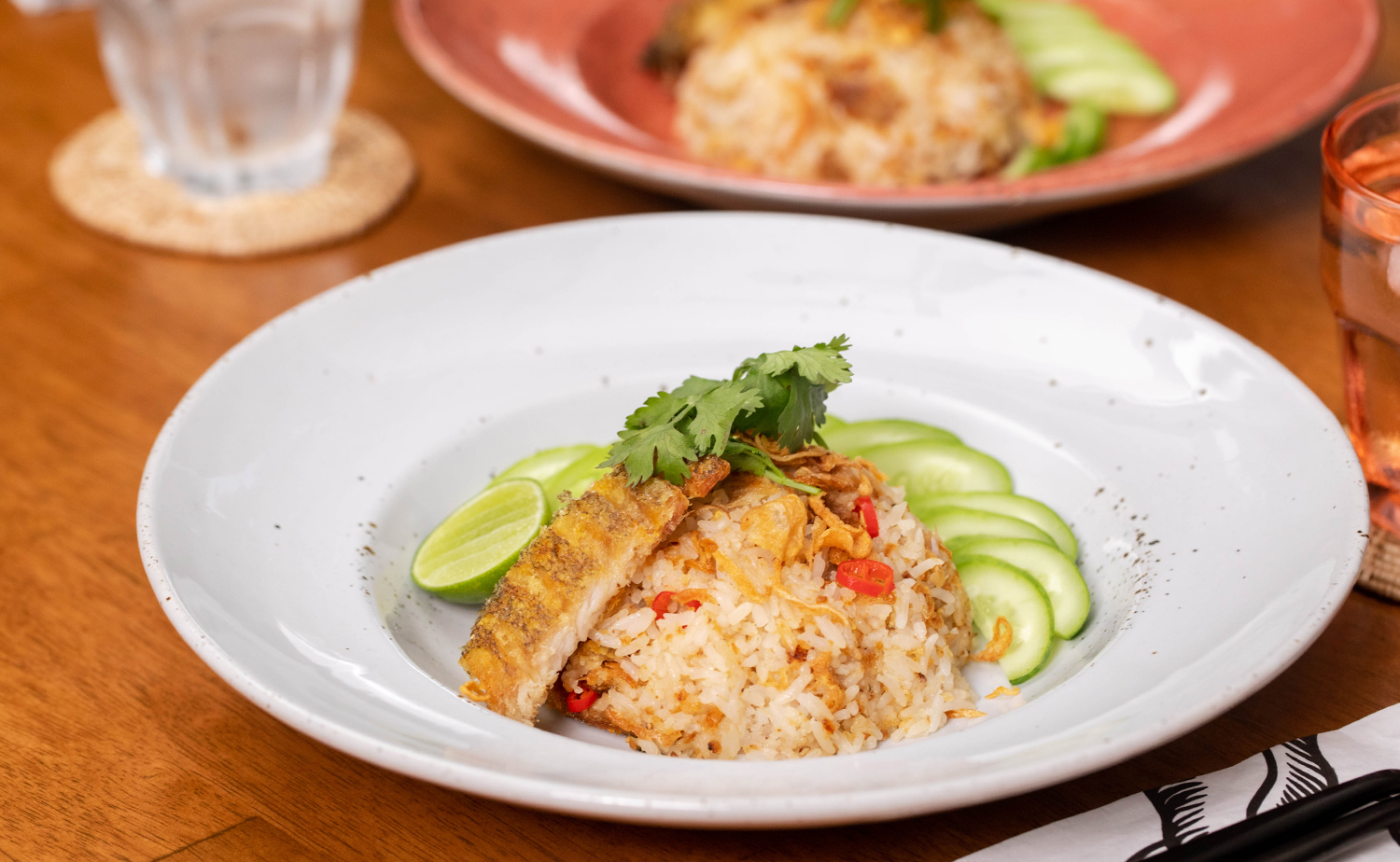 Shallot Fried Rice with Fried Gourami (ข้าวผัดหอมเจียวปลาสลิดทอด)