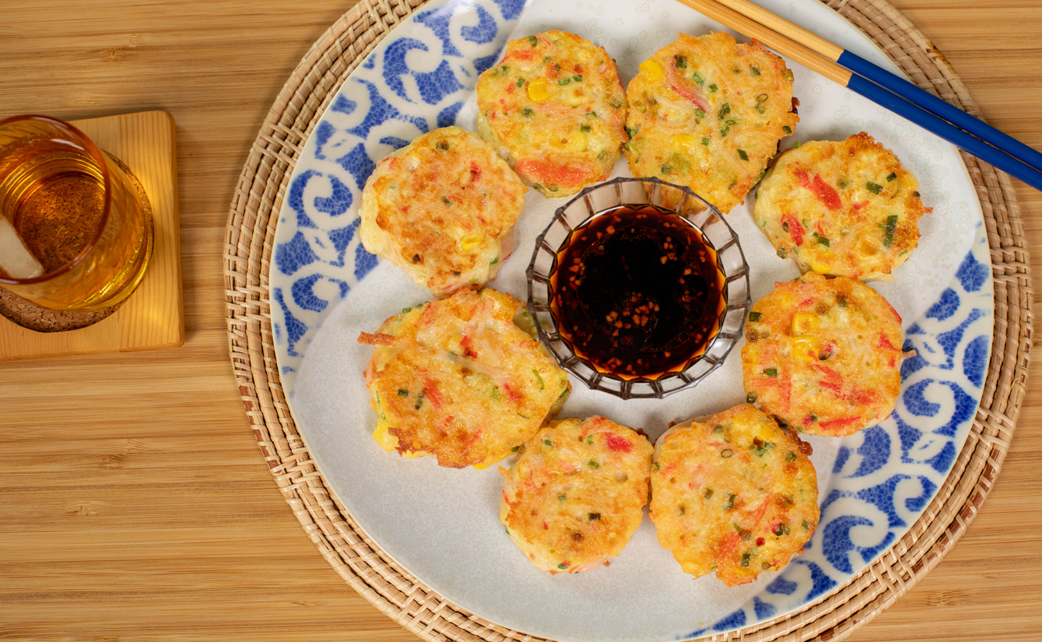 Cheese, Crab and Corn-Tofu Fritters (ทอดมันเต้าหู้ปูอัดชีสข้าวโพด)