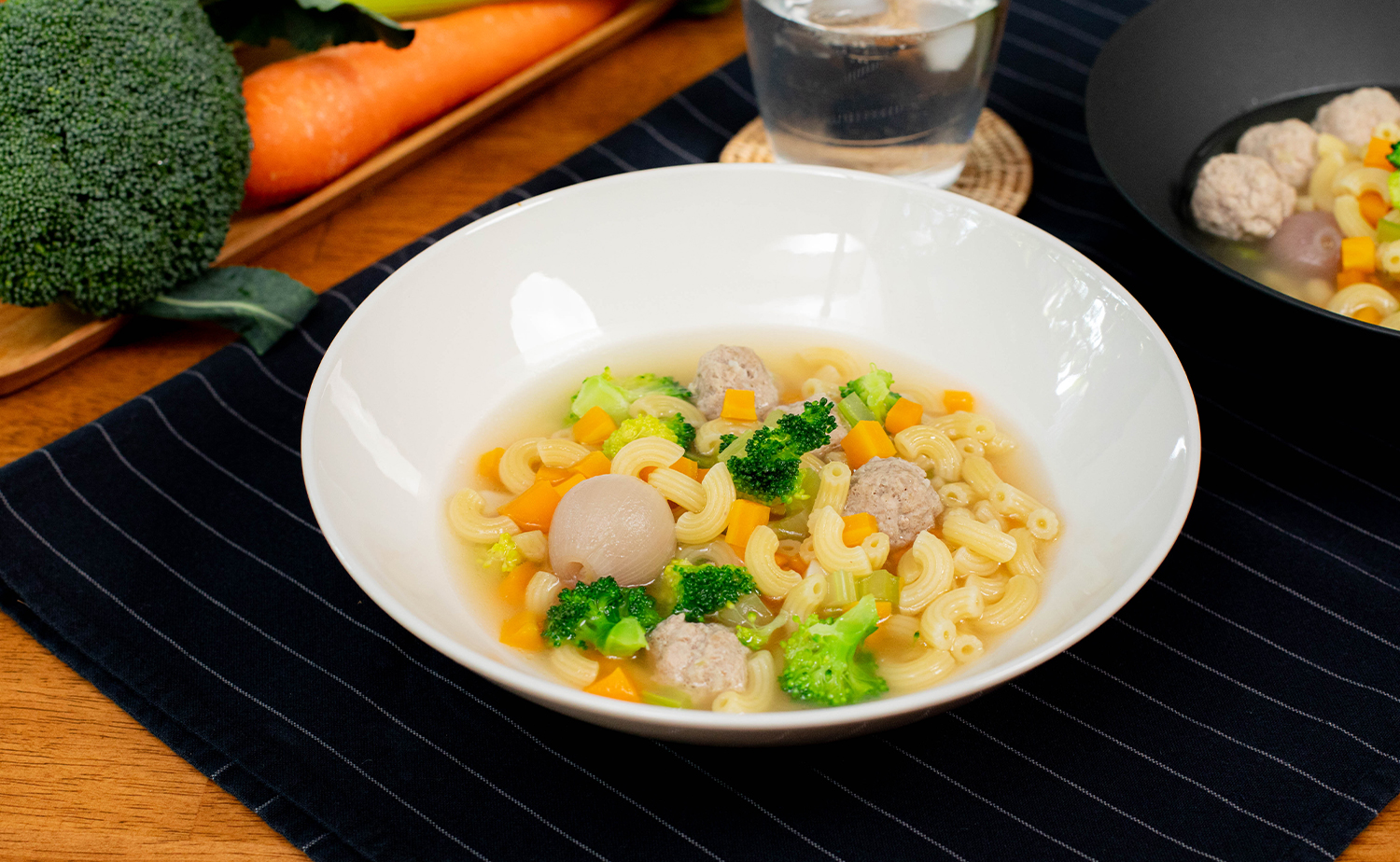 Chifferini with Pork Balls Soup (ซุปมักกะโรนีหมูก้อน)