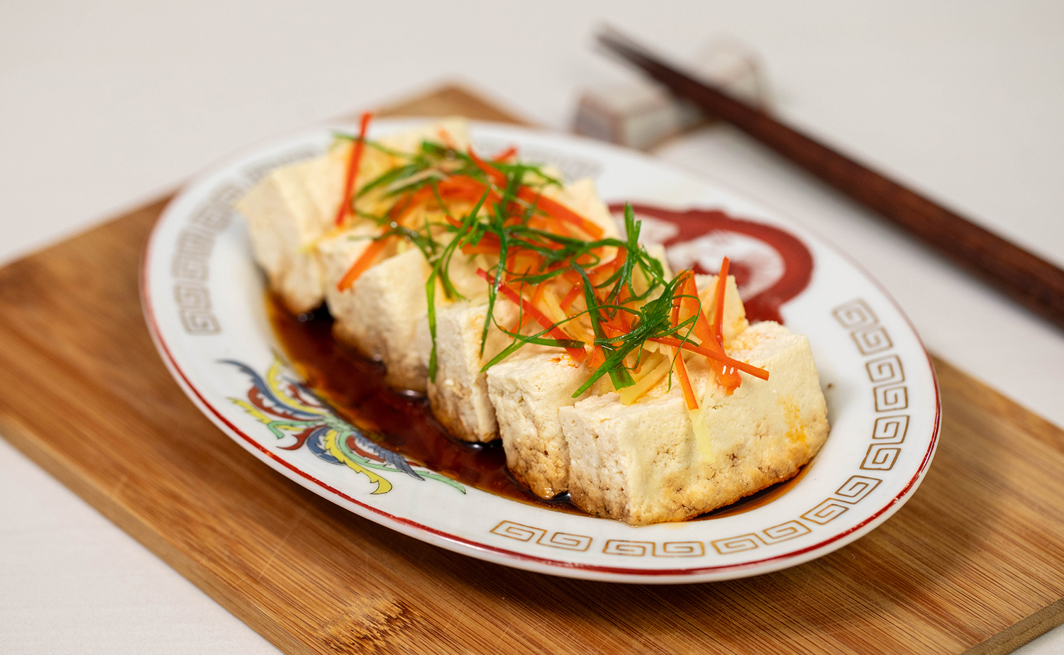 Homemade Steamed Tofu in Soy Broth (เต้าหู้นึ่งซีอิ๊ว )