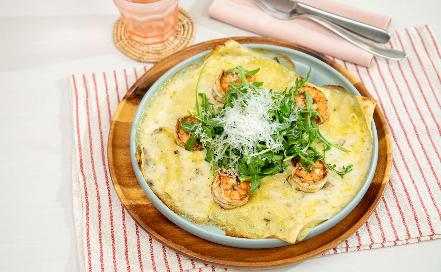 Pesto Prawn Lasagna Blanca (ลาซานญ่าซอสขาวกับกุ้งเพสโต้)
